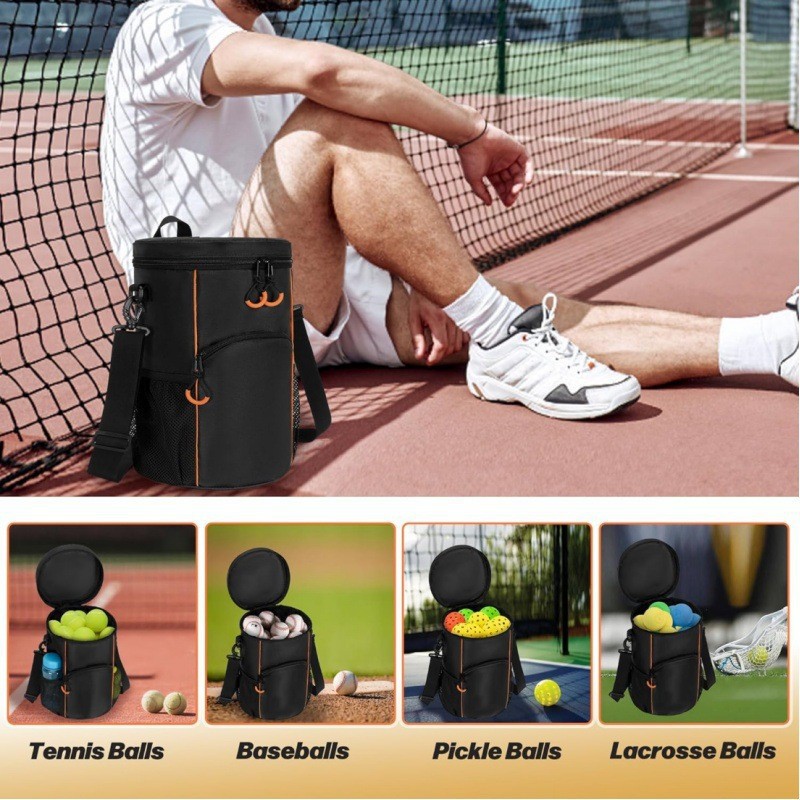 Advance Stock Bucket Bag Waterproof Convenient Carry Shoulder Strap Tennis Ball Bag for Long Hockey Pickle Ball Table Tennis