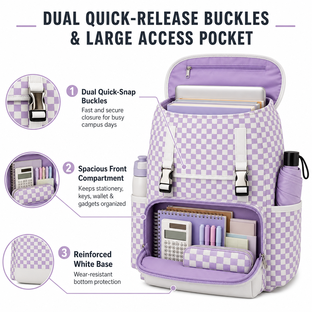 Advance Custom Large Capacity Student Backpack with 15.6 Inch Laptop Compartment Multi-Pocket School Bag for College Travel