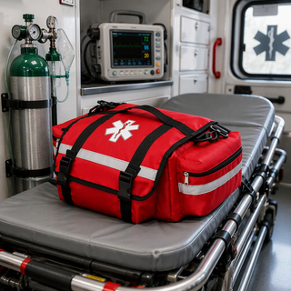 Red Professional First Aid Kit Bag Large Capacity Medical Emergency Trauma Bag with Reflective Stripe for Outdoor Camping