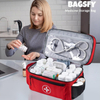Advance Waterproof Double Layer Large Capacity Travel First Aid Kit Bag Polyester Removable Dividers Pill Storage Lockable