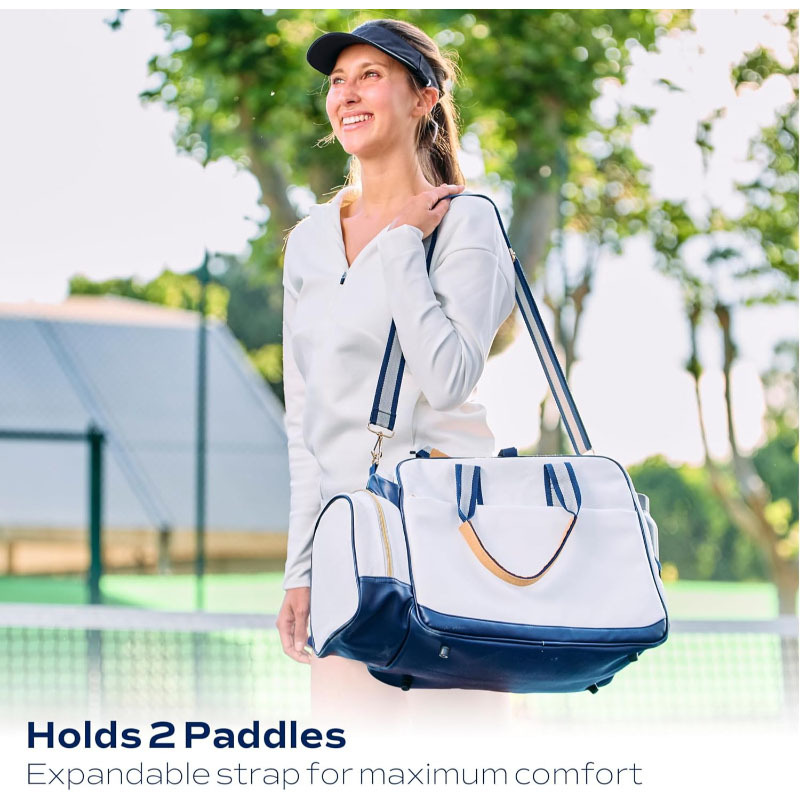 Ladies' Pickleball & Tennis Racket Bag 30L Polyester Water Resistant Portable Outdoor Sports Fashion Design Spacious