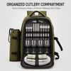 Wholesale Custom Portable Insulated Box Camping Outdoor Picnic Backpack with 4-person Tableware Set for Hiking and Camping