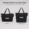 Trendy Large Capacity Travel Tote Bag Star Print Nylon Weekender Bag with Zipper Pockets Expandable Bottom for Overnight Trips