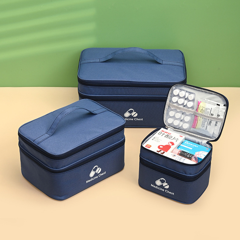 Advance 3-Piece Oxford First Aid Medicine Storage Bag Zipper Closure Portable Water Resistant for Outdoor Use-Epidemic