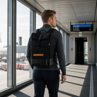 Customizable Water Resistant Roll Top Business Travel Backpack 15.6 Inch Laptop Commutering Bag with Anti-Theft Pocket