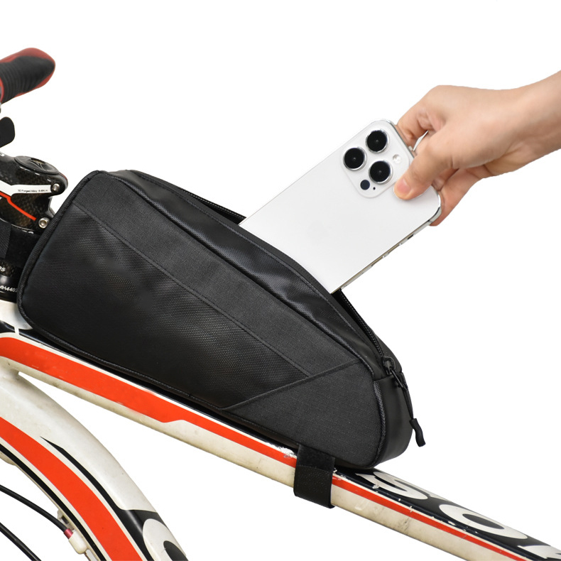 Manufacturer Direct Sales Black Cycling Gear Waterproof Road Bike Top Tube Bag Front Frame Bag for All Seasons Bicycles