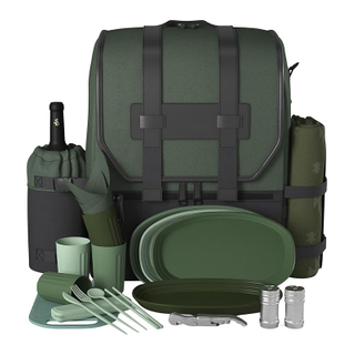 Customized Large Capacity Insulated Picnic Cooler Backpack Multifunctional Thermal Bag with Whole Set Dinnerware Pocket