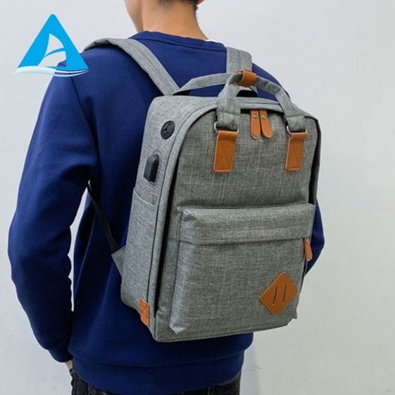 New 3-in-1 Waterproof School Backpack Set for Unisex Laptop with USB Fashion Style Shoulder Sling Bag & Pencil Pouch