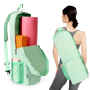 Durable Oxford Yoga Mat Bag with Polyester Lining Side Mesh Zipper Pocket External Wet Compartment Lightweight Waterproof