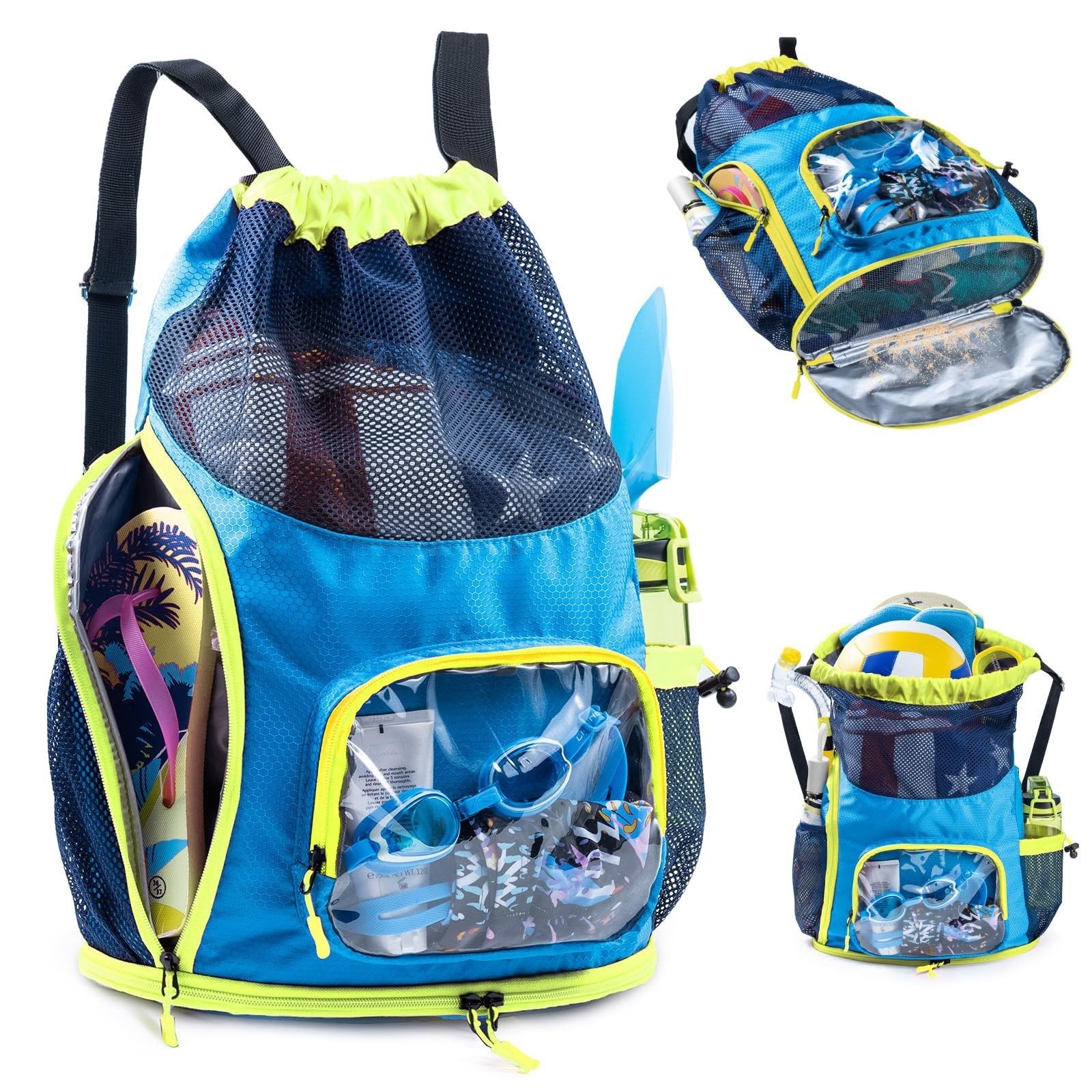 Dry Wet Separation Zipper Hasp Backpack Men Women Sports Swimming Large Capacity Mesh Breathable Travel Fashion Lightweight