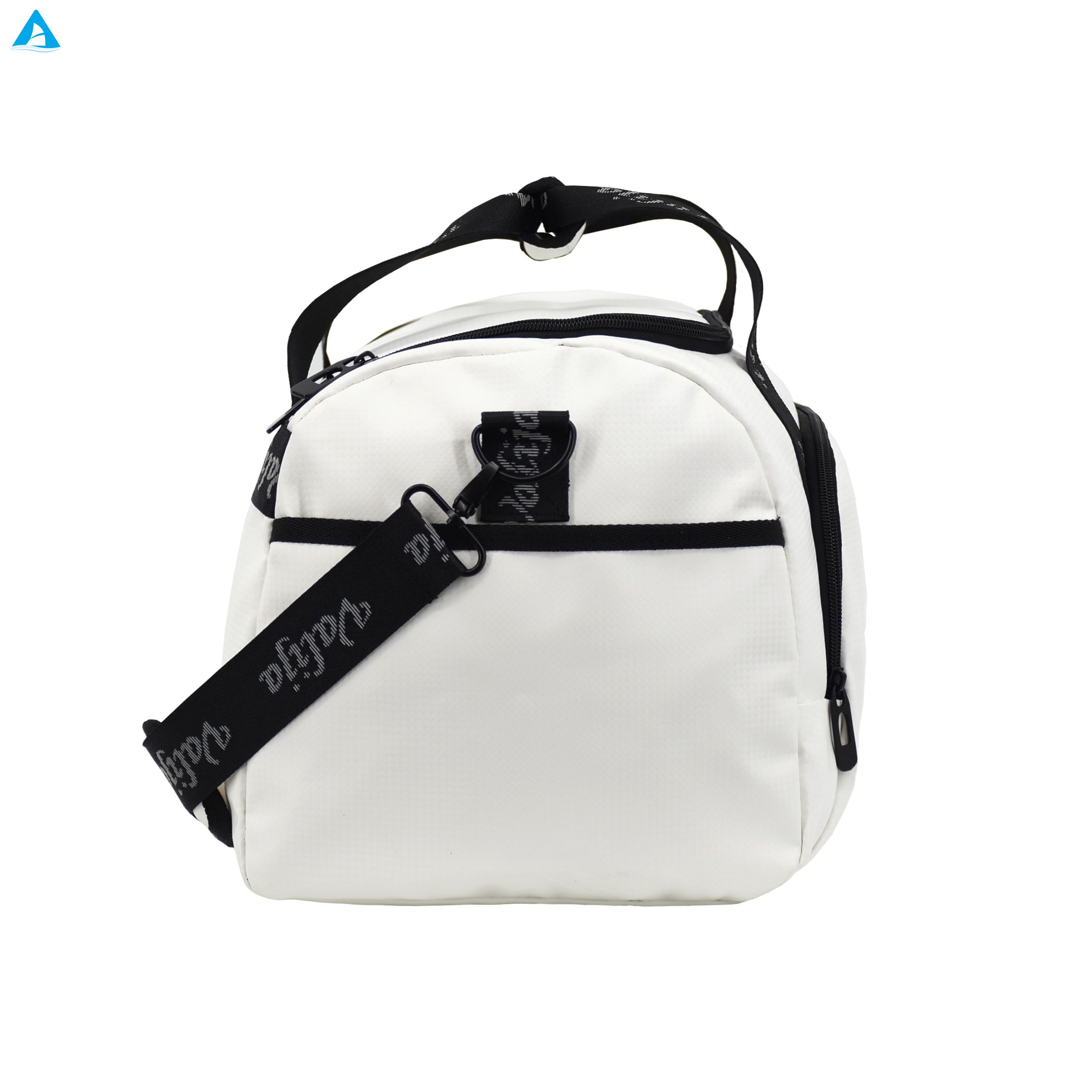 White Duffel Bag for Gym Travel Large Capacity Water-Resistant Sports Weekender Bag with Sherpa Shoulder Pad & Comfort Handle