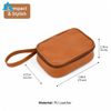 Factory Custom Logo Large Capacity Waterproof Zipper PU Cosmetic & Makeup Bag with Soft Handle for Women Travel Use