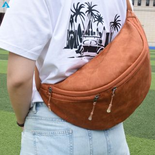 Nylon Customized Casual Minimalist Trendy Waterproof Zipper Closure Sports Waist Belt Bag for Men Women Commuting Crossbody Bag