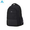 Classic Black 14 Inch Laptop Backpack 3 Compartment Durable Nylon Business Office Bag with Bottle Pockets for School Commute Men