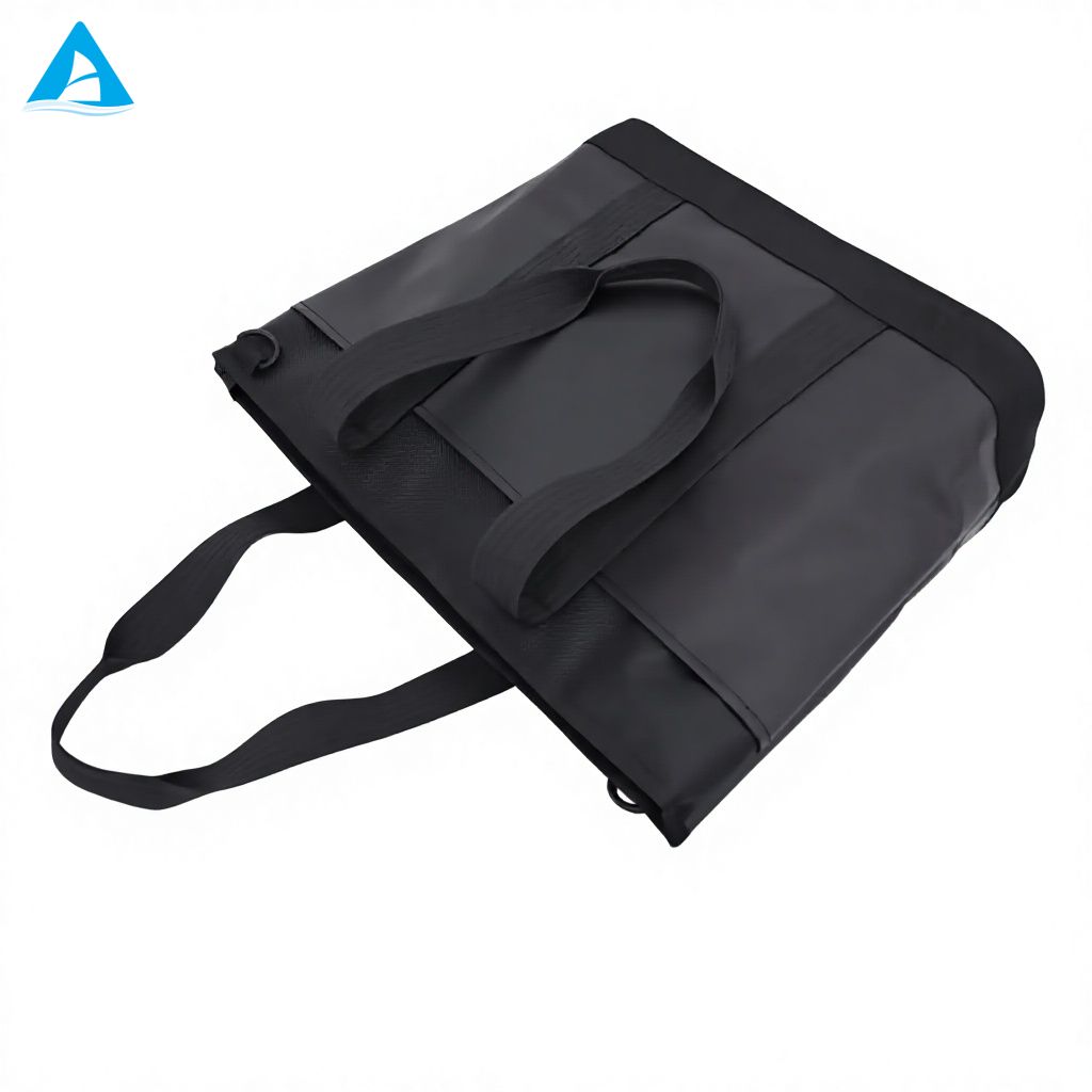 Large Capacity 2-in-1 Tote Bag with Detachable Shoulder Strap Waterproof PU Matte Black Handbag for Gym Office Travel Women Men