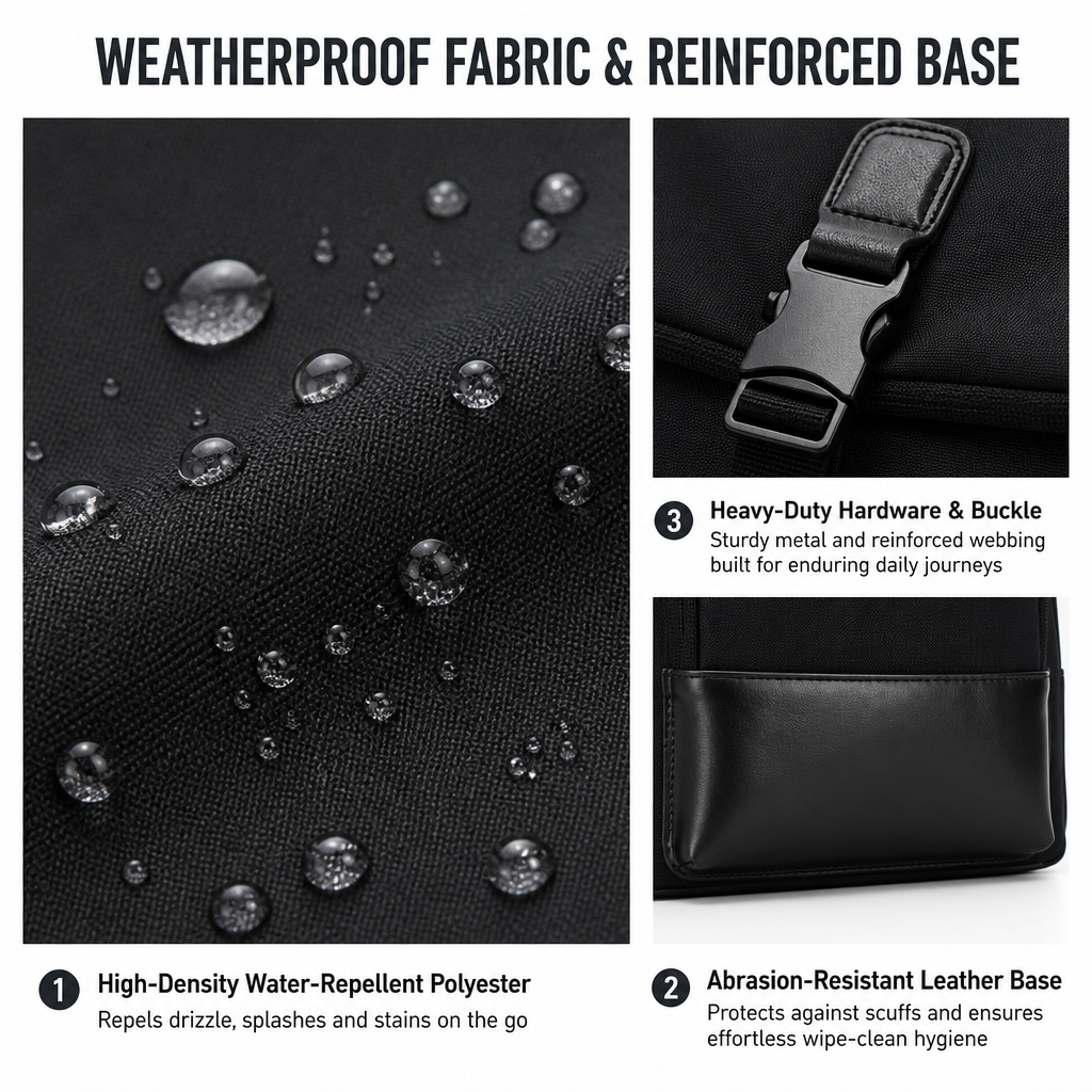 Water Resistant Roll Top Business Travel Backpack Fits 15.6 Inch Laptop Under Seat Friendly Commuter Bag with Anti-Theft Pocket
