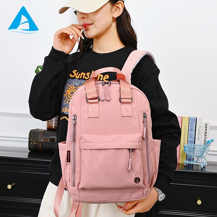 Large Capacity Waterproof Canvas Backpack with Polyester Lining Simple Versatile Unisex Travel Bag for All Seasons