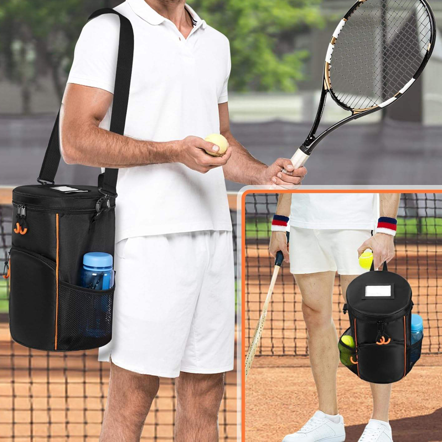 Advance Stock Bucket Bag Waterproof Convenient Carry Shoulder Strap Tennis Ball Bag for Long Hockey Pickle Ball Table Tennis