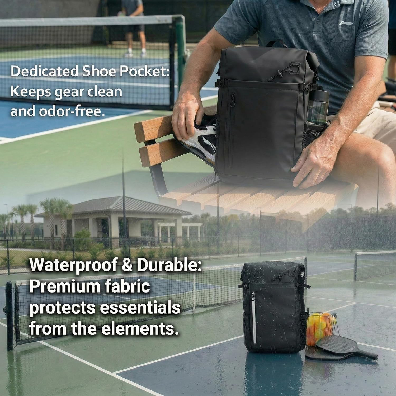 Fashion Tennis Pickleball Badminton Sports Bag High Aesthetic Value Outdoor Large Capacity Single Shoulder Waterproof Polyester