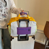 Customized Color Blocking Expandable Duffel Bag Large Capacity Portable Sports Travel Bag Business Trip Boarding Handbag