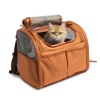 Expandable Soft-Sided Pet Carrier Backpack Collapsible Portable Large Capacity Cat Dog Travel Bag for Outdoor Trips