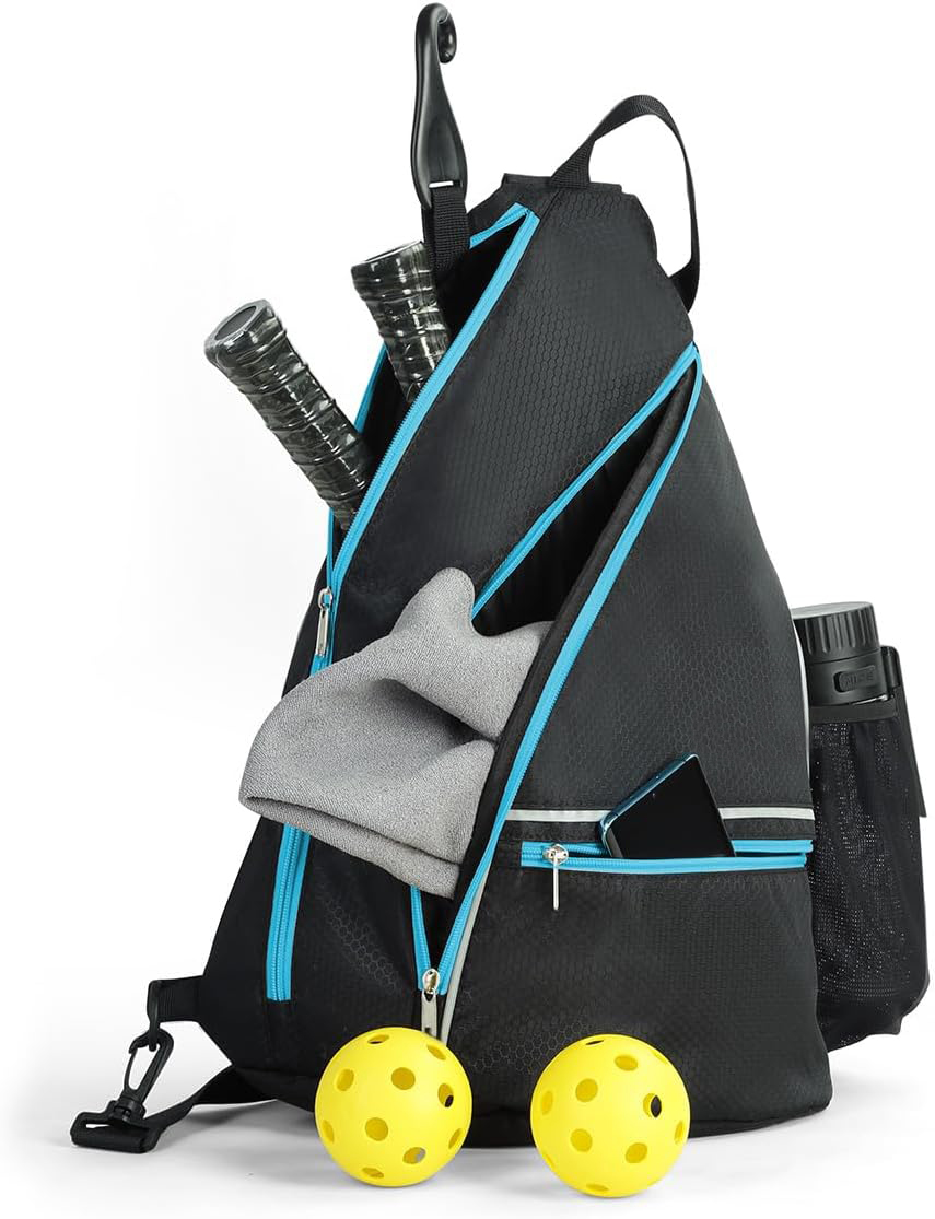Unisex Portable Pickleball & Tennis Racket Bags Triangular Design Polyester Material Water Resistant 30-40L Capacity Sport Use