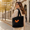 Soft Fleece Tote Bag for Women Large Capacity Black Plush Shoulder Handbag Lightweight Casual Shopping Bag for Daily Use