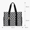 Fashion Waterproof Checkerboard Pattern Women's Tote Bag with Large Capacity Multi-Pocket Portable Weekender Travel Handbag