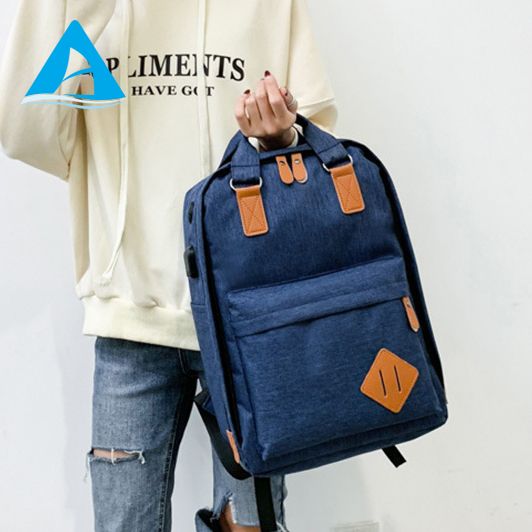 New 3-in-1 Waterproof School Backpack Set for Unisex Laptop with USB Fashion Style Shoulder Sling Bag & Pencil Pouch