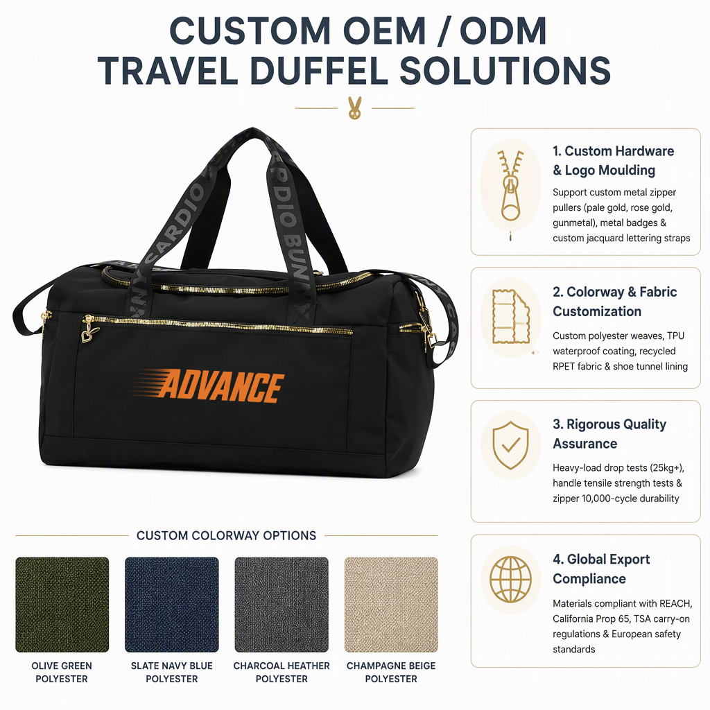 OEM ODM 35L Airline Carry-On Travel Duffel Bag with Wet Dry Compartment Large Capacity Weekender Gym Bag