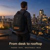 Factory Custom Minimalist Laptop Backpack for Men Women Lightweight Business Computer Bag with Front Zipper Pocket 