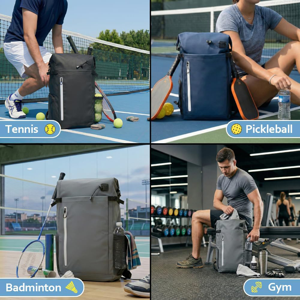 Fashion Tennis Pickleball Badminton Sports Bag High Aesthetic Value Outdoor Large Capacity Single Shoulder Waterproof Polyester