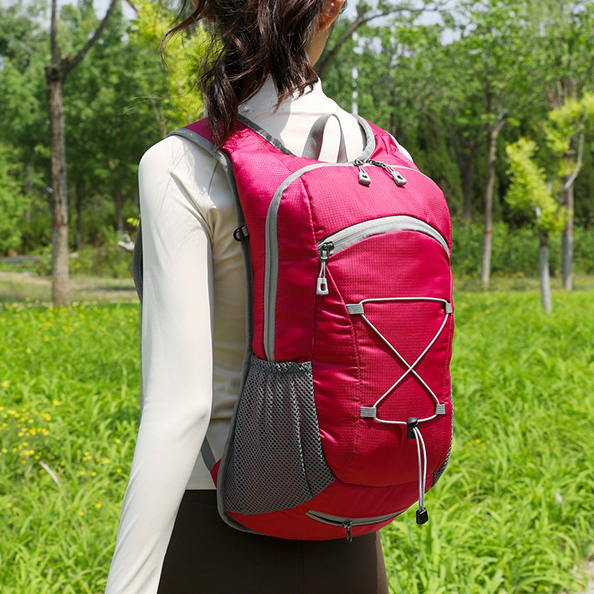 New Lightweight Waterproof Cycling Backpack for Men Women Multifunctional Hiking Daypack with Helmet Holder Mesh Side Pockets
