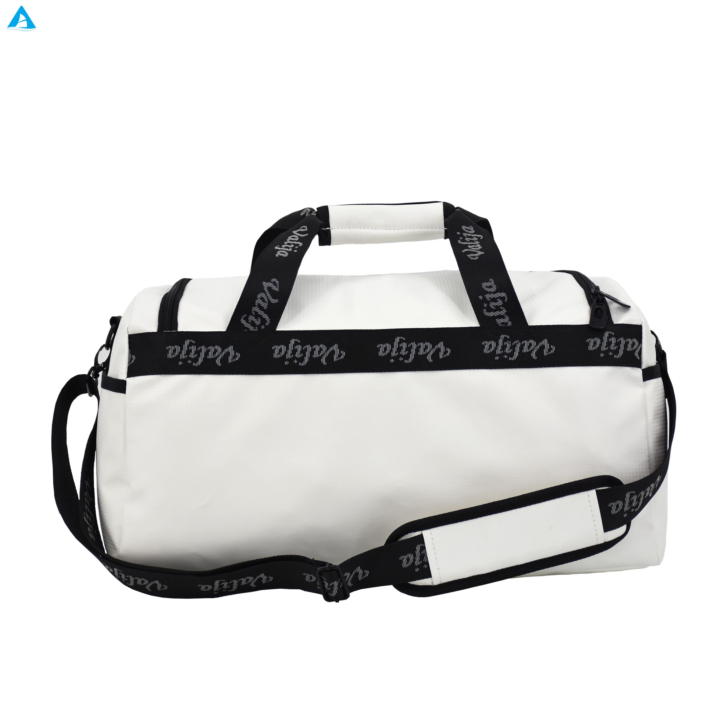 White Duffel Bag for Gym Travel Large Capacity Water-Resistant Sports Weekender Bag with Sherpa Shoulder Pad & Comfort Handle